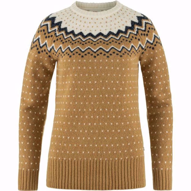 Bilde av Fjellreven Övik Knit Sweater W - Buckwheat Brown-Chalk White